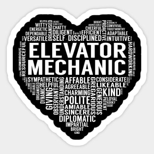 Elevator Mechanic Heart Sticker